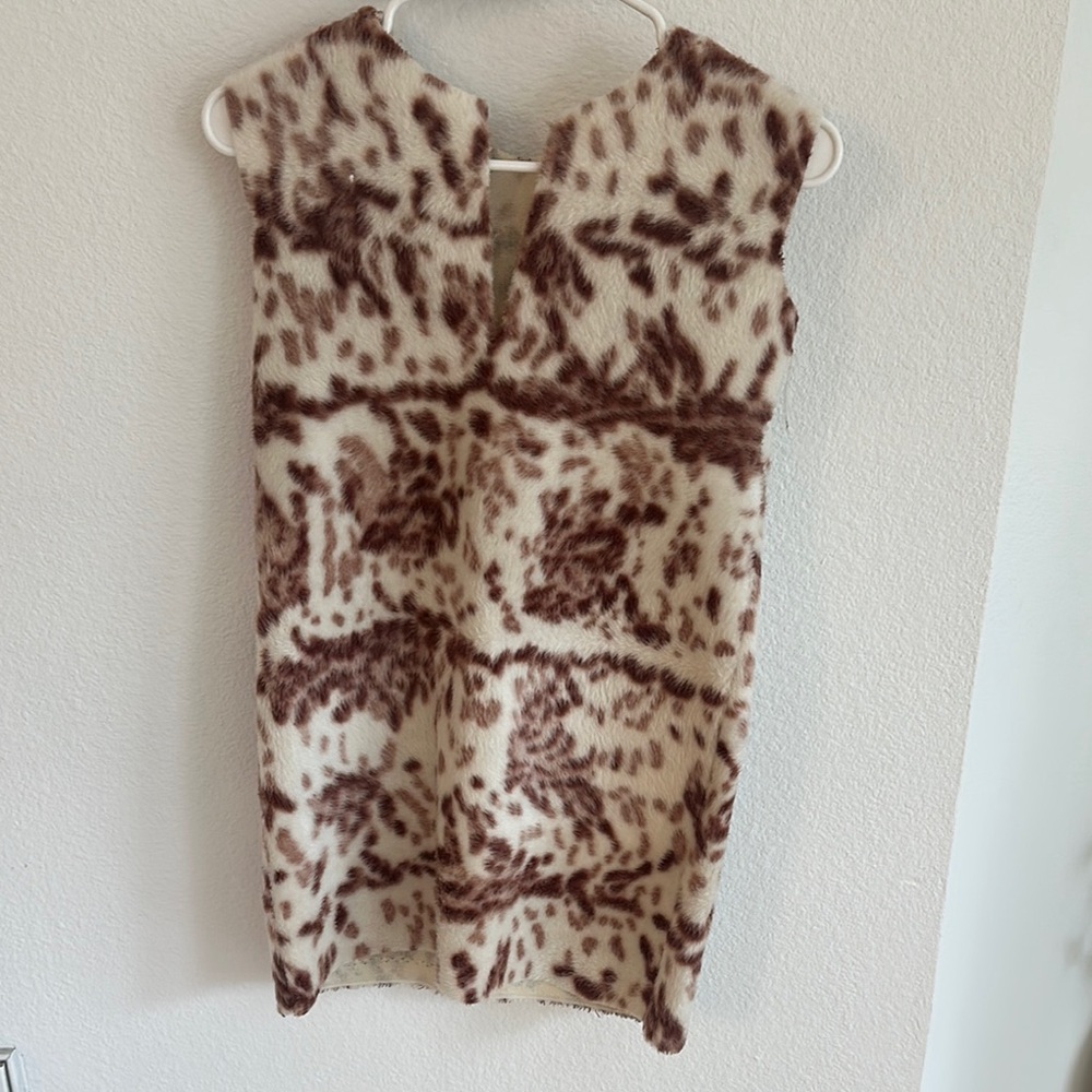 Stylish Brown and Cream Sleeveless Dress